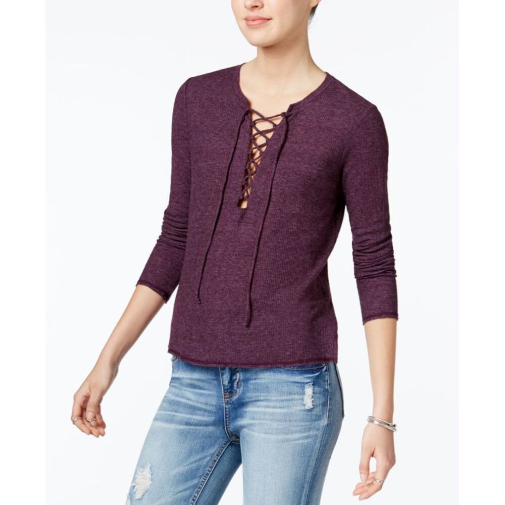 Chelsea Sky Lace Up Knit Top